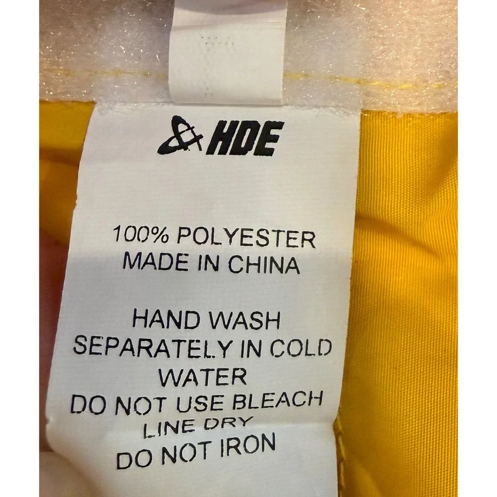 HDE Dog Raincoat Yellow Reflective Hooded Poncho Pet Rain Jacket Size L‎